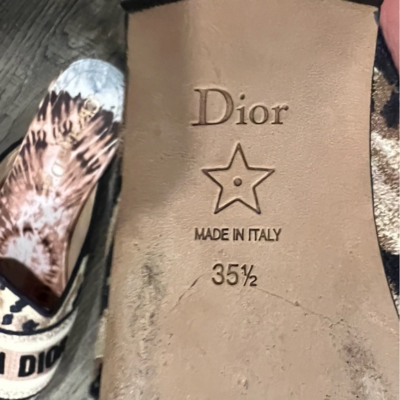 Christian Dior Dway Embroidered Cotton Canvas And Leather Slippers - Picture 5 of 10